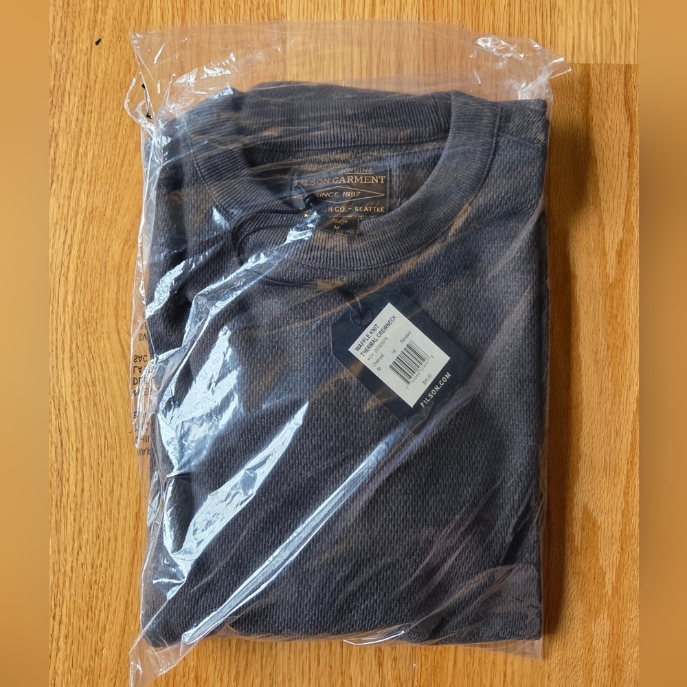 Filson Waffle Knit Thermal Crewneck - Charcoal (M) - NWT